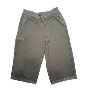 Athleta Triumph XL Women's Hybrid Wide Leg Black Capri Pants Elastic Drawstring